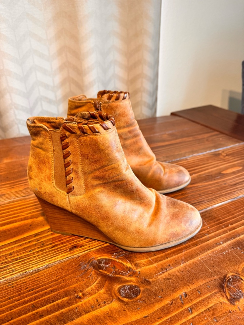 Women's Maurice’s Tan Wedge Ankle Boots